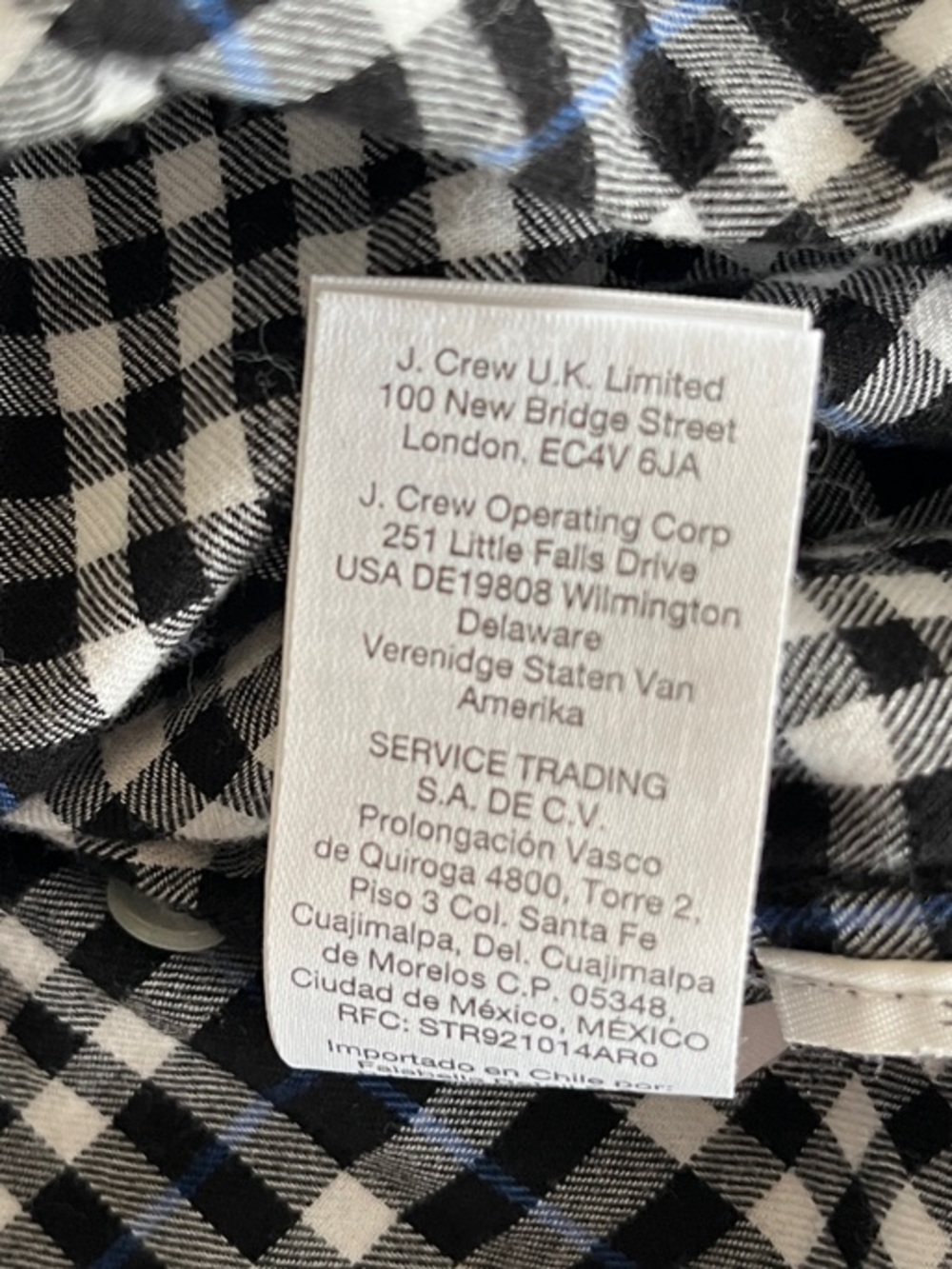 J. Crew Black, Navy, and White Plaid Button-Down Shirt - Picture 4 of 4